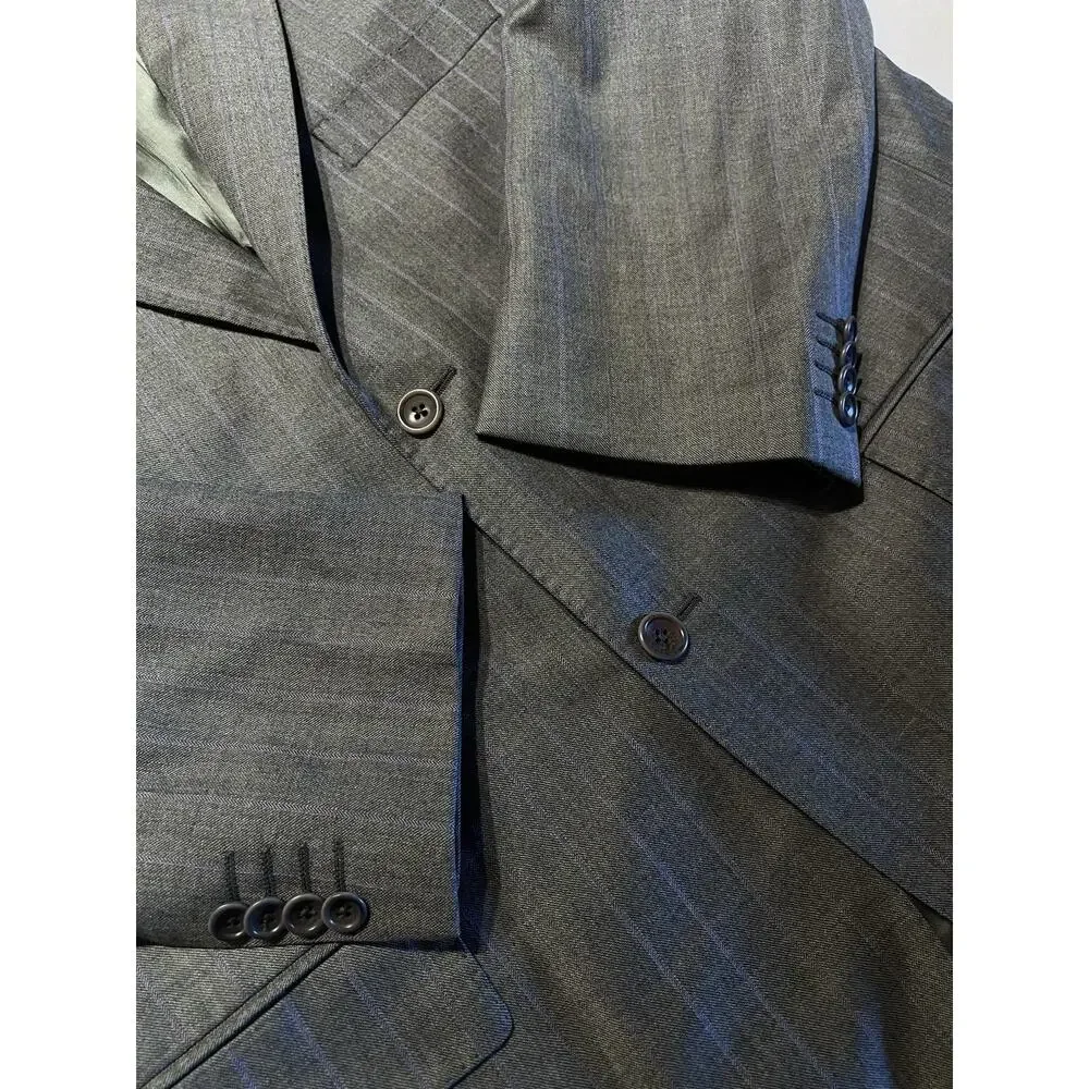 Zegna Trofeo Superfine Australian Wool Suit 46Rv 39x30 Gray Lavender Italy